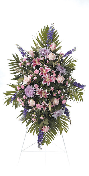 Lavender &amp; Pink Standing Funeral Spray